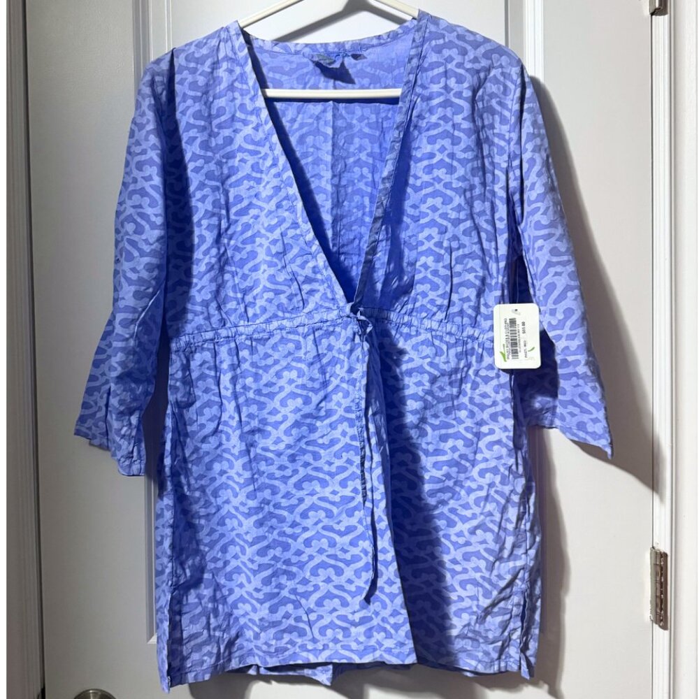 Fresh Produce Women’s “Moroccan Oceanside” Blue Cotton Tunic – M/LG – NWT